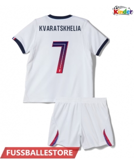 Günstige Paris Saint-Germain Khvicha Kvaratskhelia #7 Auswärts Trikotsatzt Kinder 2026-27 Kurzarm (+ Kurze Hosen)